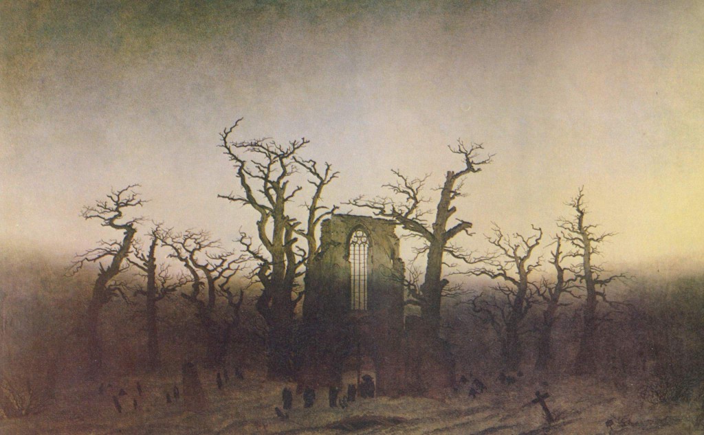 Februar 2016 Der Mönch am Meer und Abtei im Eichwald von Caspar David